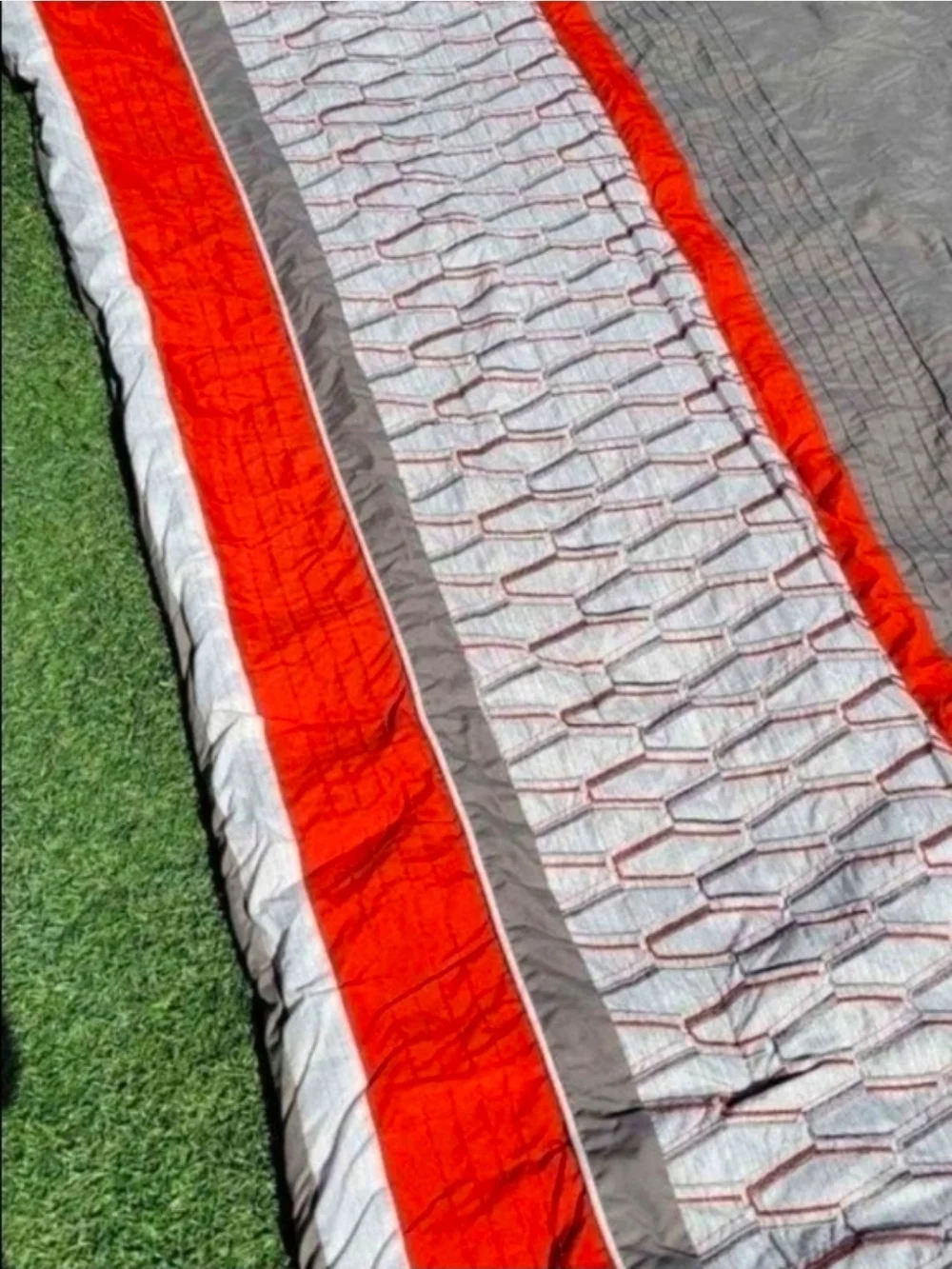 Modern Geometric Quilt Cover in Gray and Orange Bed Comforter Queen